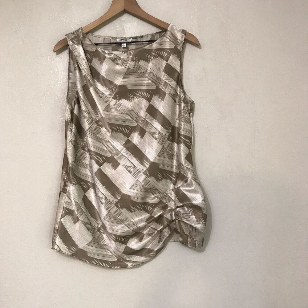 Joseph A Top Women's size L Satin split back sleeveless blouse
